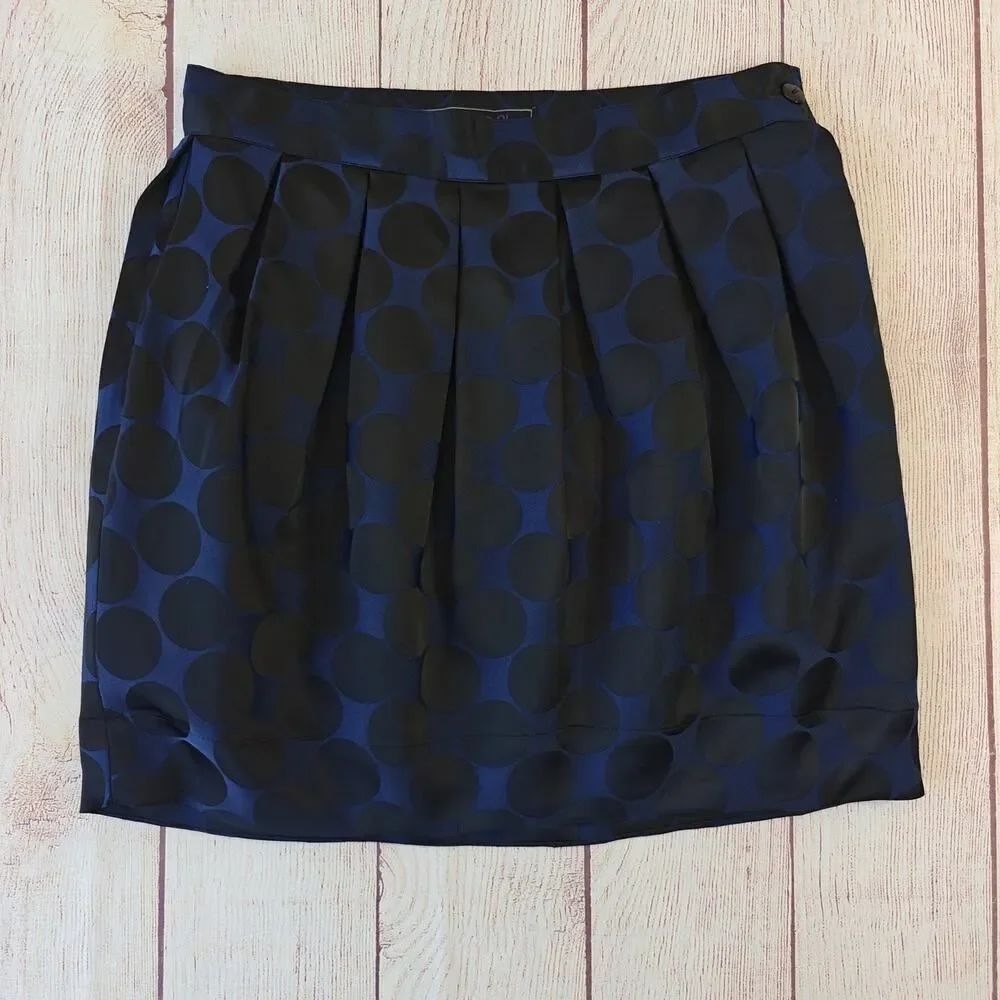 Forever 21 large polka dot pleated mini skirt sz S